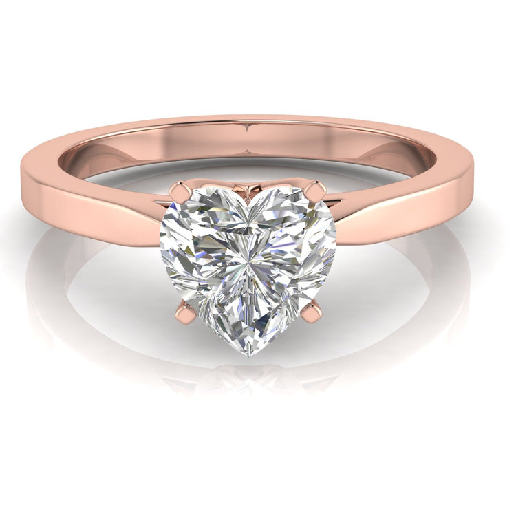 Tulip Basket Heart Shaped Lab Diamond Engagement Ring