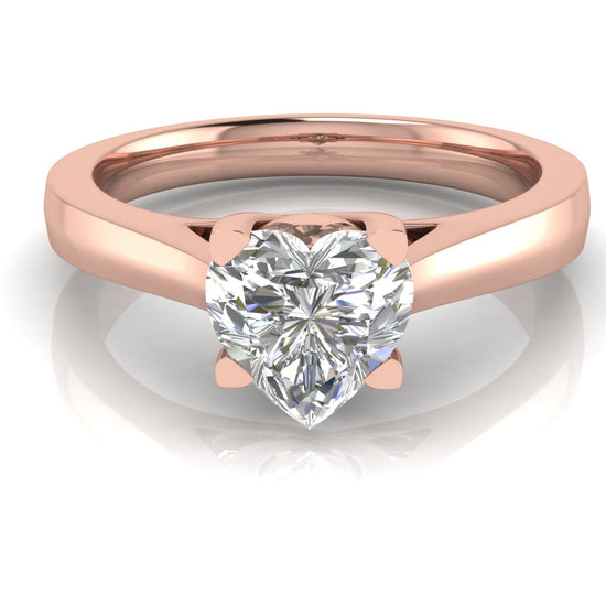 Crossover Heart Shaped Lab Diamond Engagement Ring