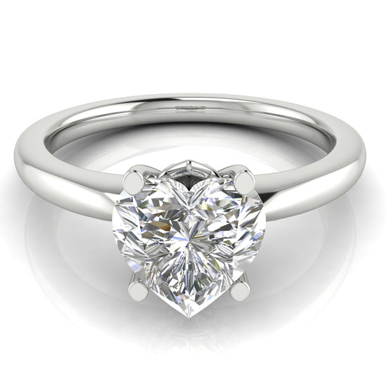 Modern Heart Shaped Moissanite Engagement Ring