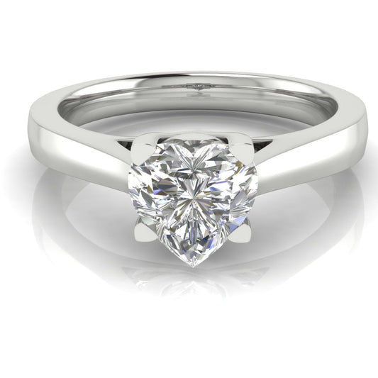 Peg Head Heart Shaped Lab Diamond Engagement Ring