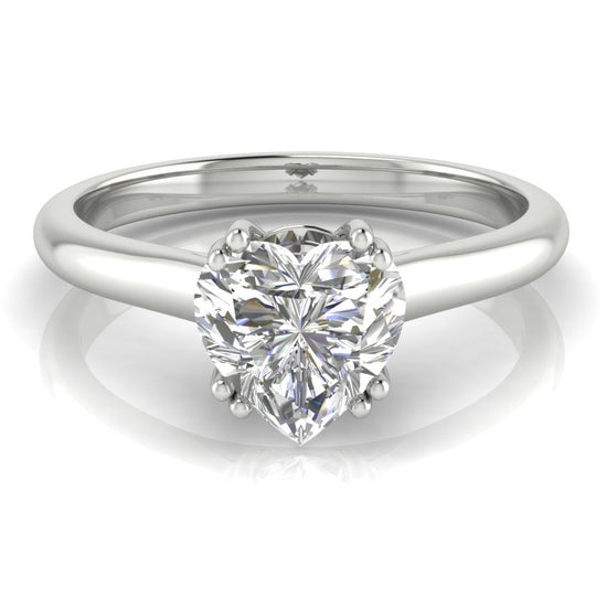 Double Prong Heart Shaped Lab Diamond Engagement Ring