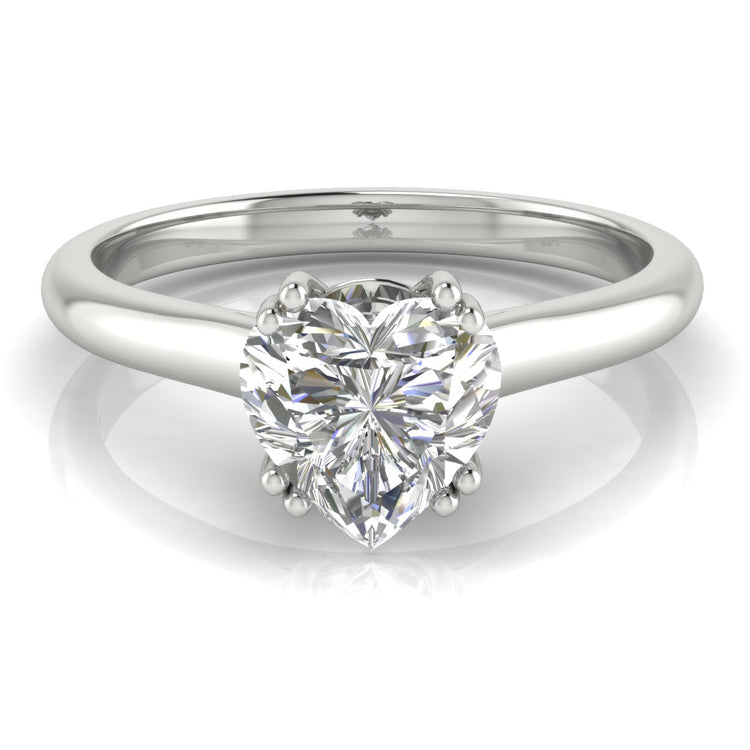 Double Prong Heart Shaped Lab Diamond Engagement Ring 