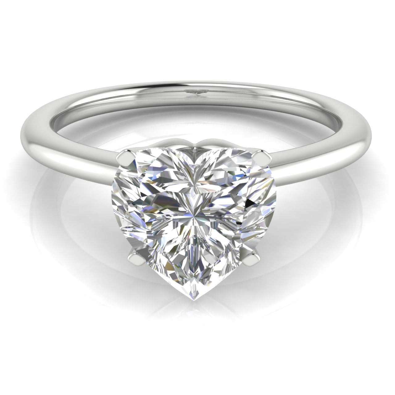 Tulip Set Heart Shaped Moissanite Engagement Ring