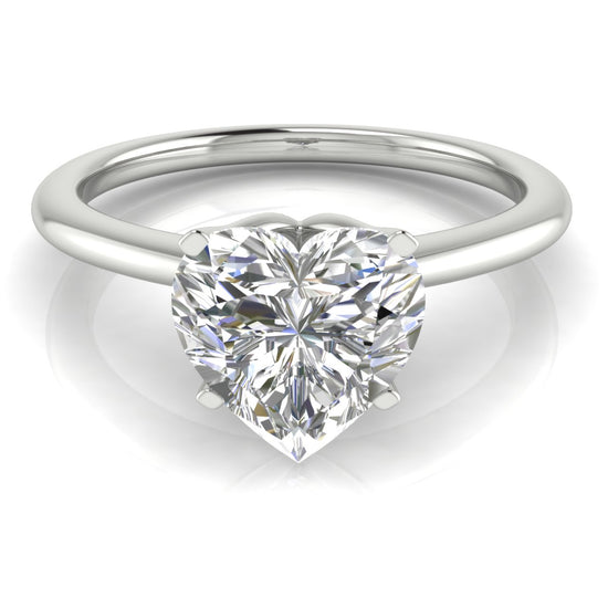 Tulip Set Heart Shaped Lab Diamond Engagement Ring