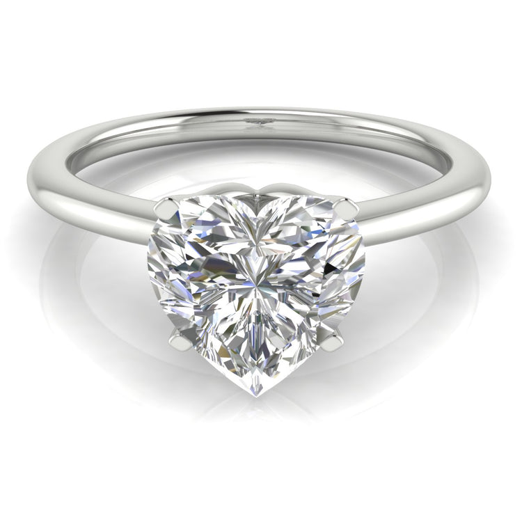 Tulip Set Heart Shaped  Engagement Ring | Moissanite | Lab Grown Diamond