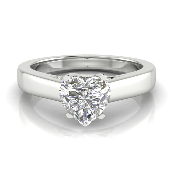 Crossover Basket Heart Shaped Lab Diamond Engagement Ring