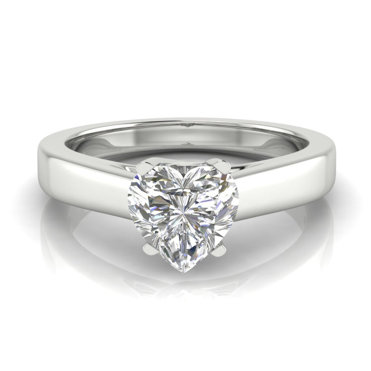 Crossover Basket Heart Shaped Moissanite Engagement Ring