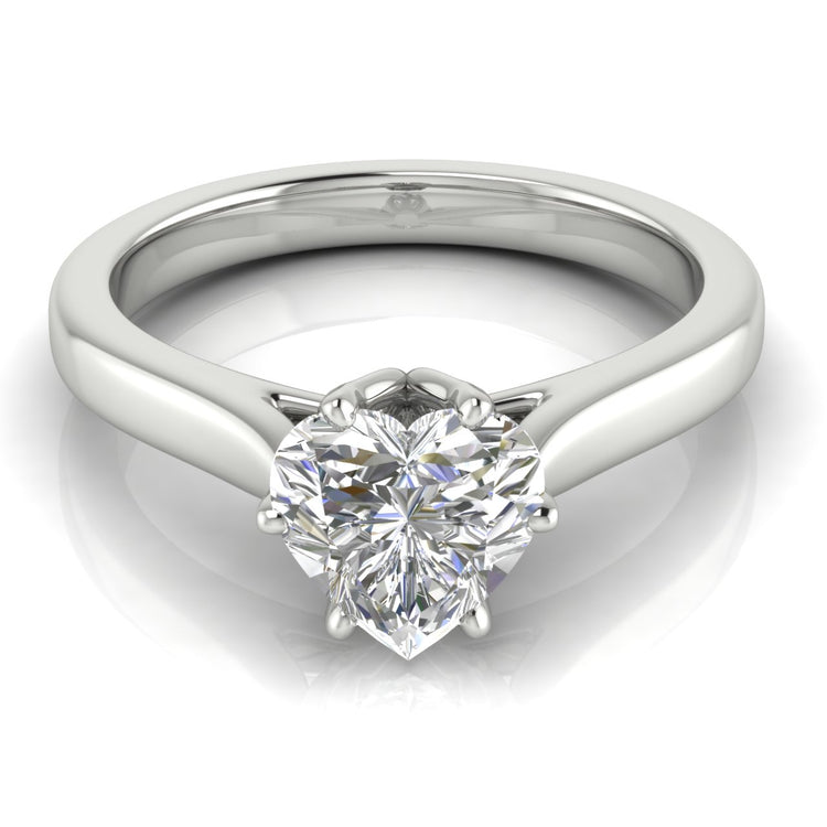 Floral Heart Shaped  Engagement Ring | Moissanite | Lab Grown Diamond