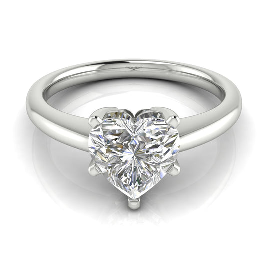 Heart Shaped Lab Diamond Solitaire Engagement Ring | LJ-LR133H-LG
