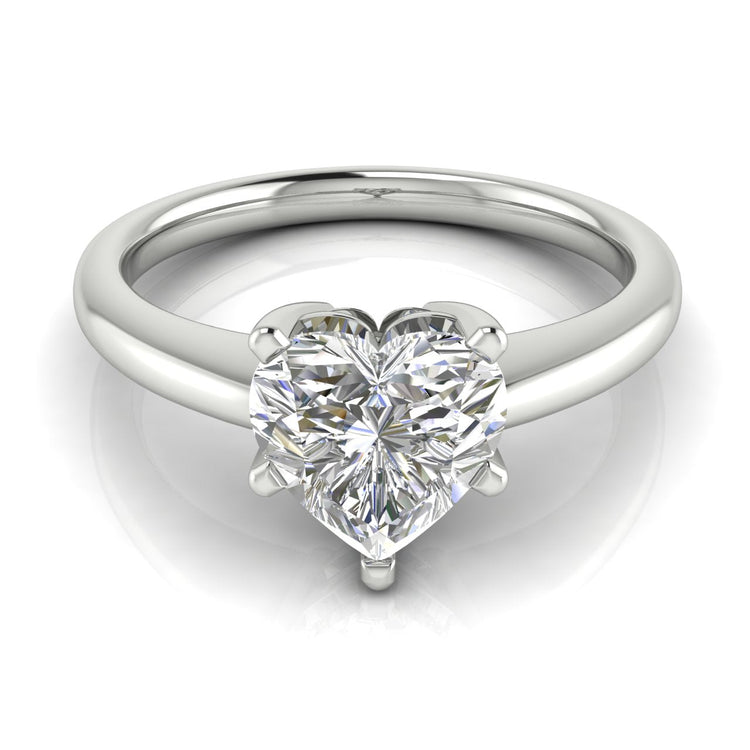 5 Prong Donut Heart Shaped Lab Diamond Engagement Ring