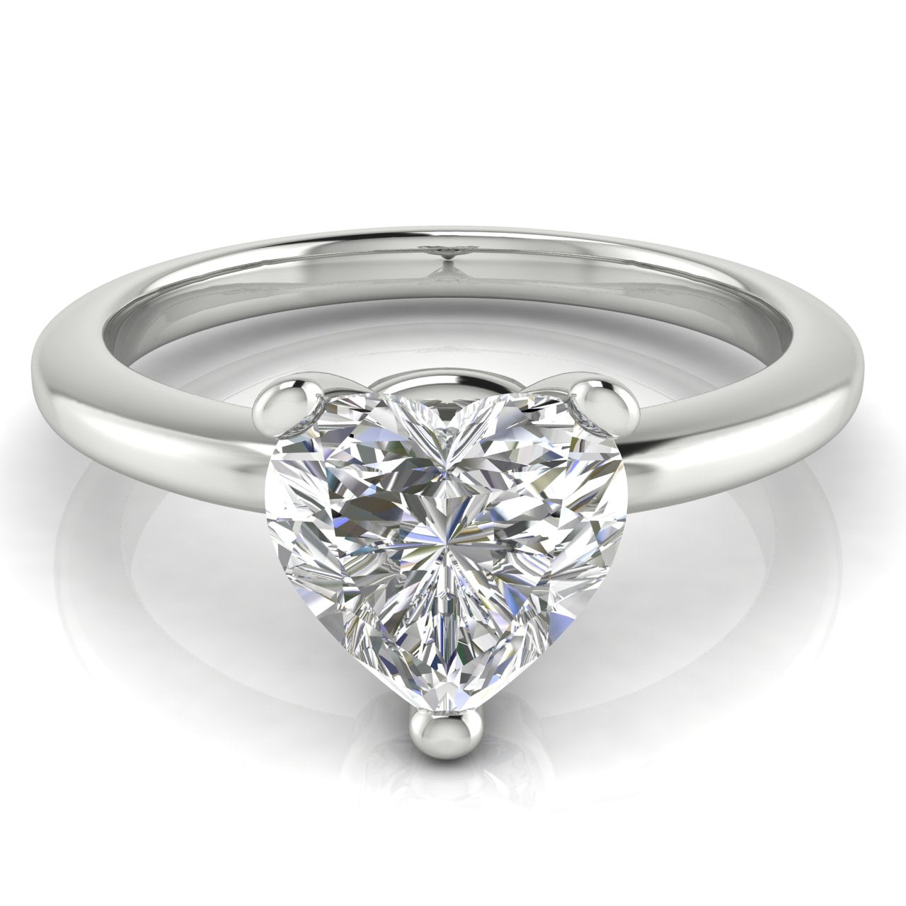 Basket Set Heart Shaped Lab Diamond Engagement Ring