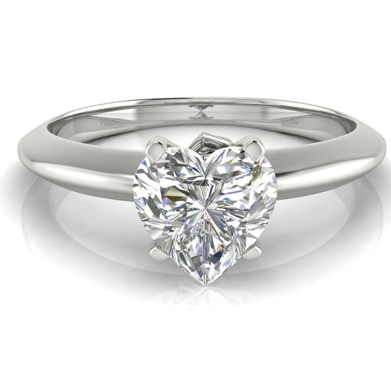 Tulip Prong Heart Shaped Moissanite Engagement Ring