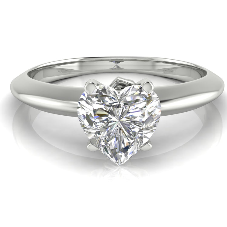 Tulip Prong Heart Shaped  Engagement Ring | Moissanite | Lab Grown Diamond