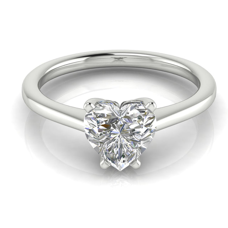 Basket Set Heart Shaped Lab Diamond Engagement Ring 