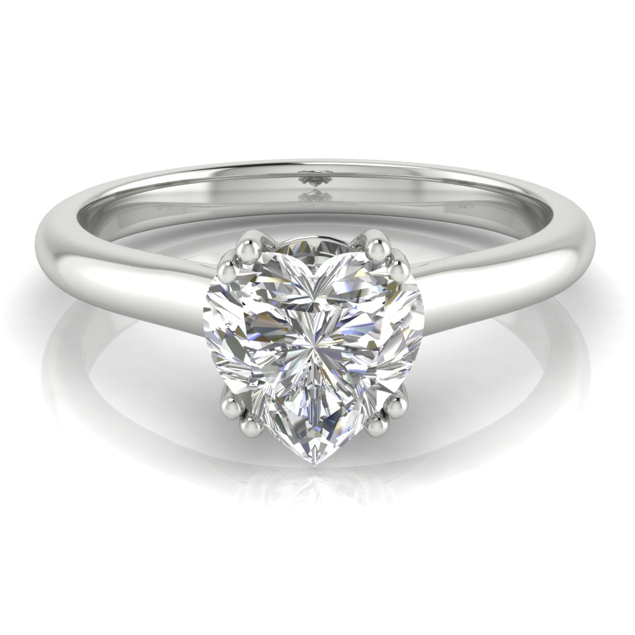 Double Prong Heart Shaped Moissanite Engagement Ring