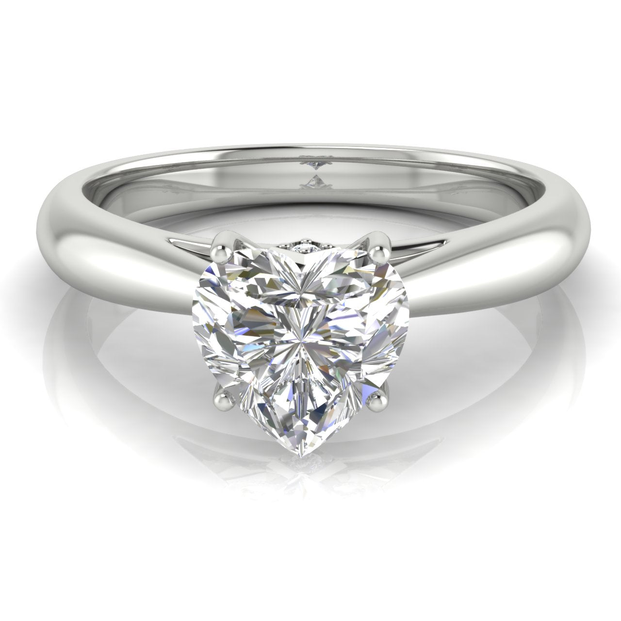 Elegant Hidden Stone Heart Shaped Moissanite Engagement Ring