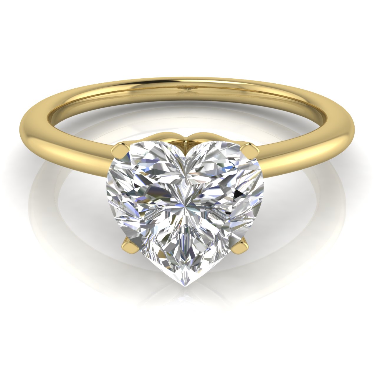 Tulip Set Heart Shaped Moissanite Engagement Ring