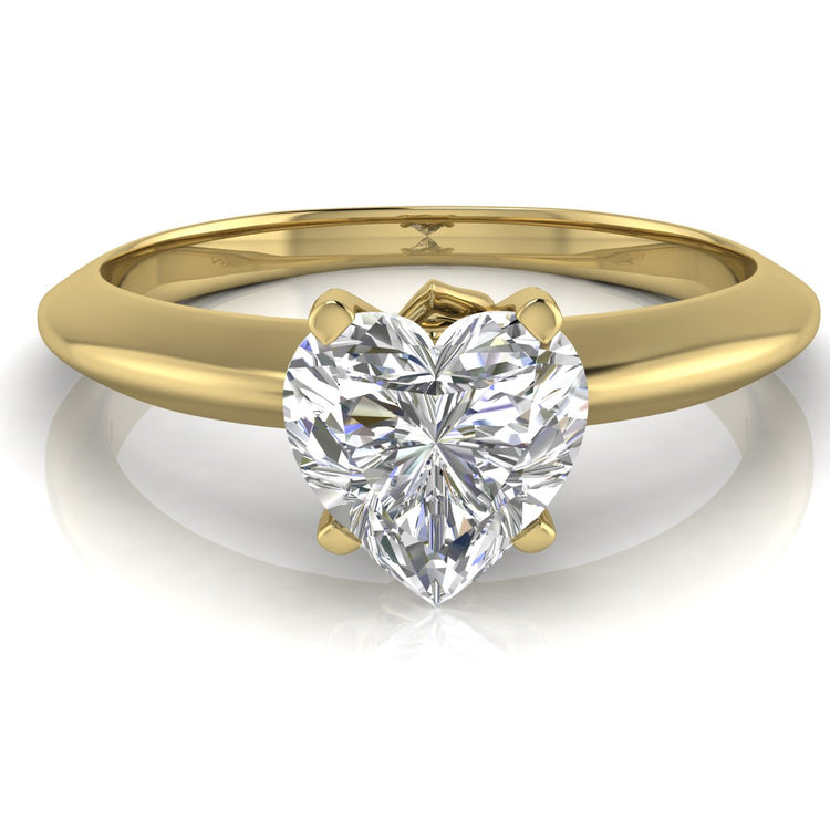 Tulip Prong Heart Shaped Lab Diamond Engagement Ring