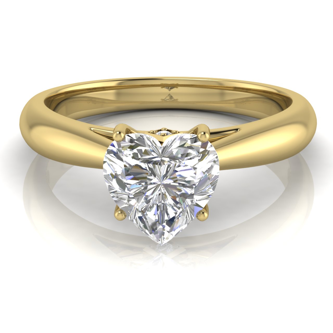 Elegant Hidden Stone Heart Shaped Lab Diamond Engagement Ring