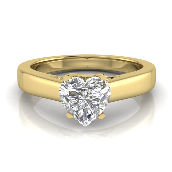 Crossover Basket Heart Shaped Lab Diamond Engagement Ring