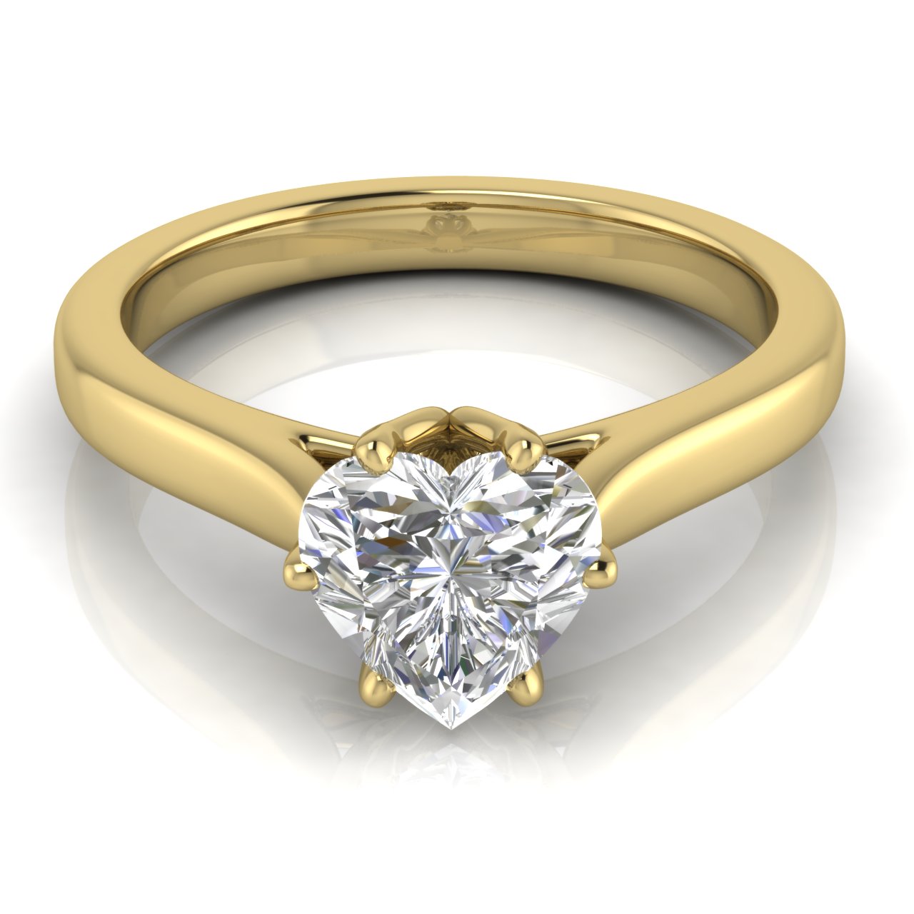 Floral Heart Shaped Moissanite Engagement Ring