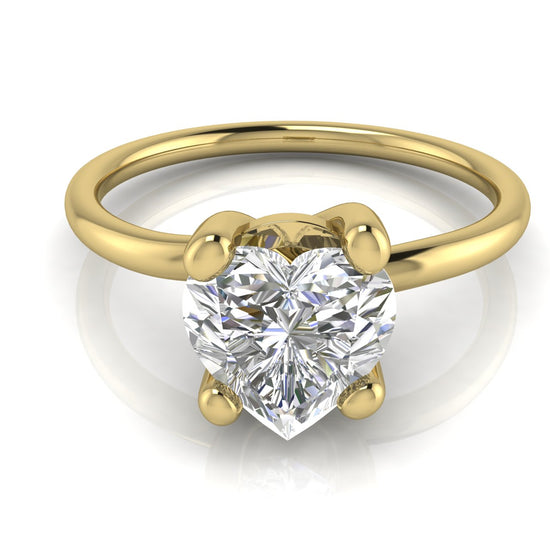 Classic Crossover Heart Shaped Lab Diamond Engagement Ring