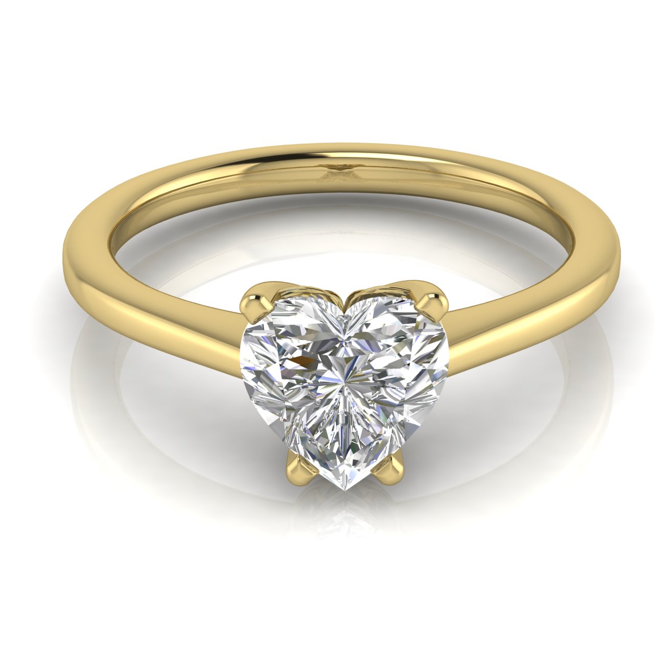 Basket Set Heart Shaped Moissanite Engagement Ring