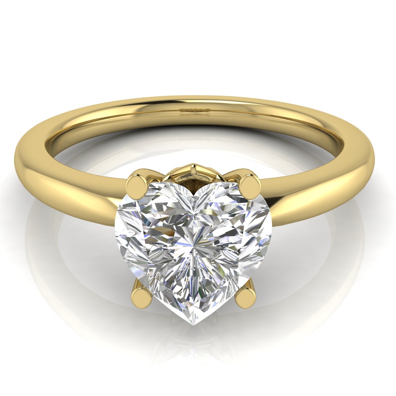 Modern Heart Shaped Lab Diamond Engagement Ring