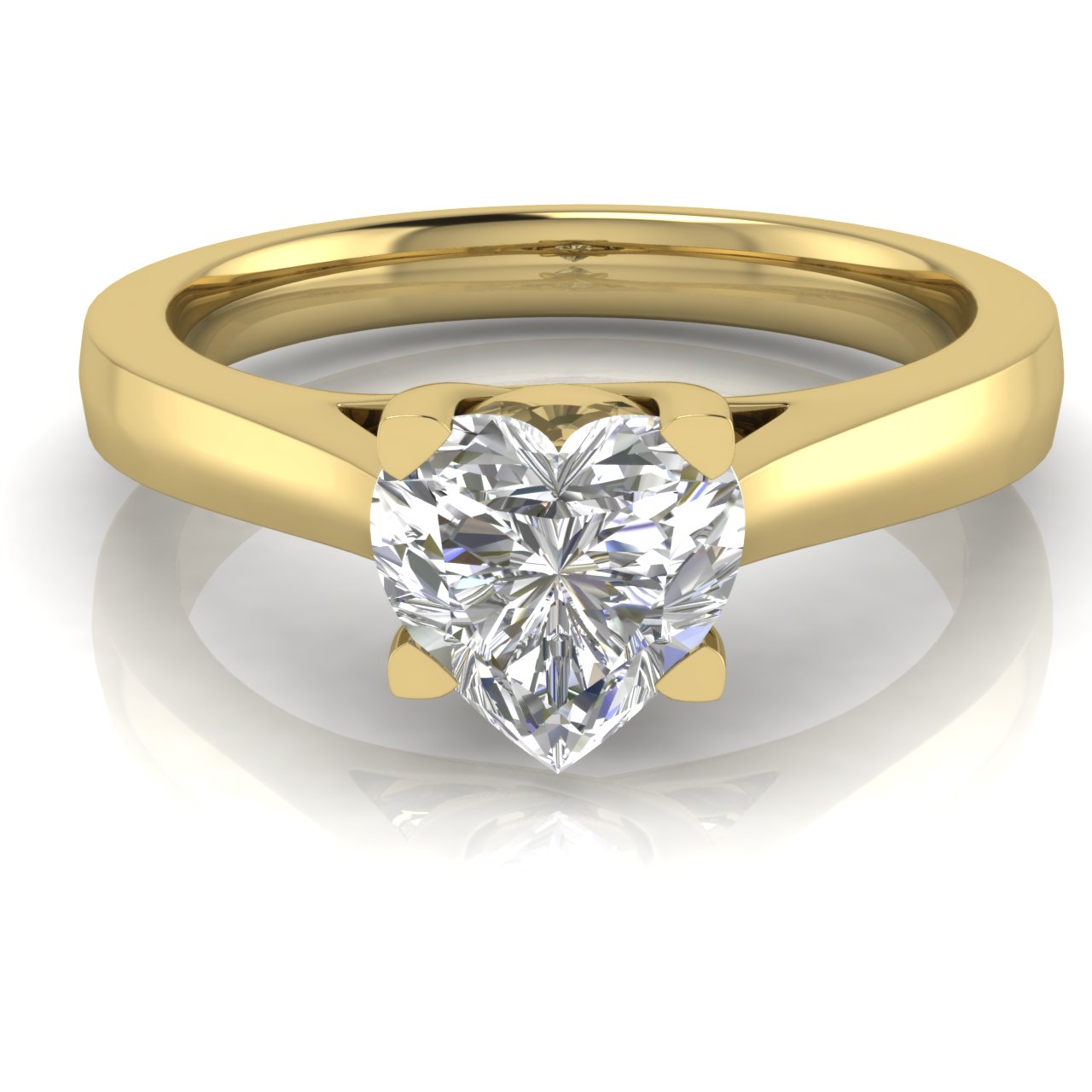 Crossover Heart Shaped Moissanite  Engagement Ring