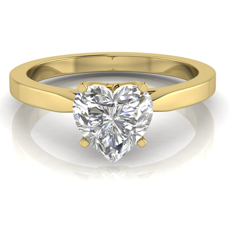 Tulip Basket Heart Shaped Moissanite Engagement Ring