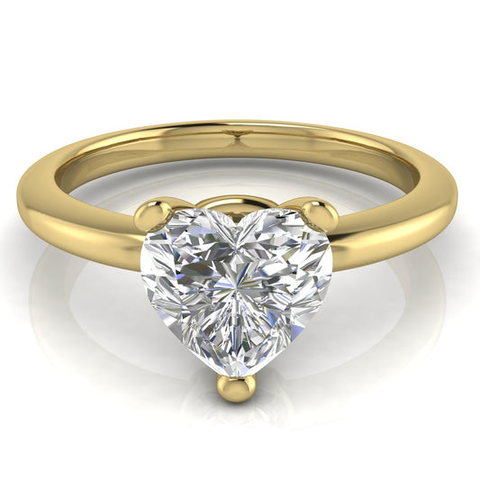 Heart Shaped Lab Diamond Solitaire Engagement Ring | LJ-LR132H-LG