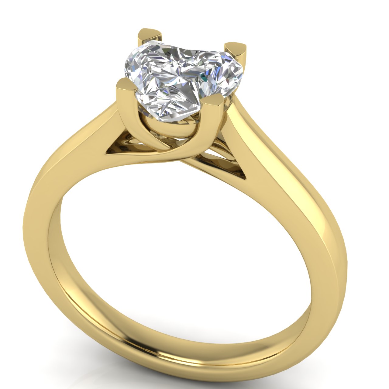 Crossover Heart Shaped Moissanite  Engagement Ring