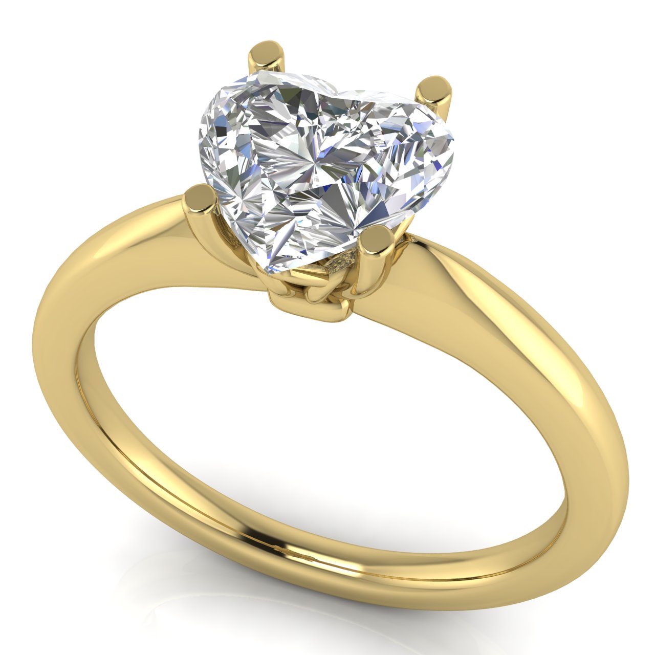 Modern Heart Shaped Moissanite Engagement Ring