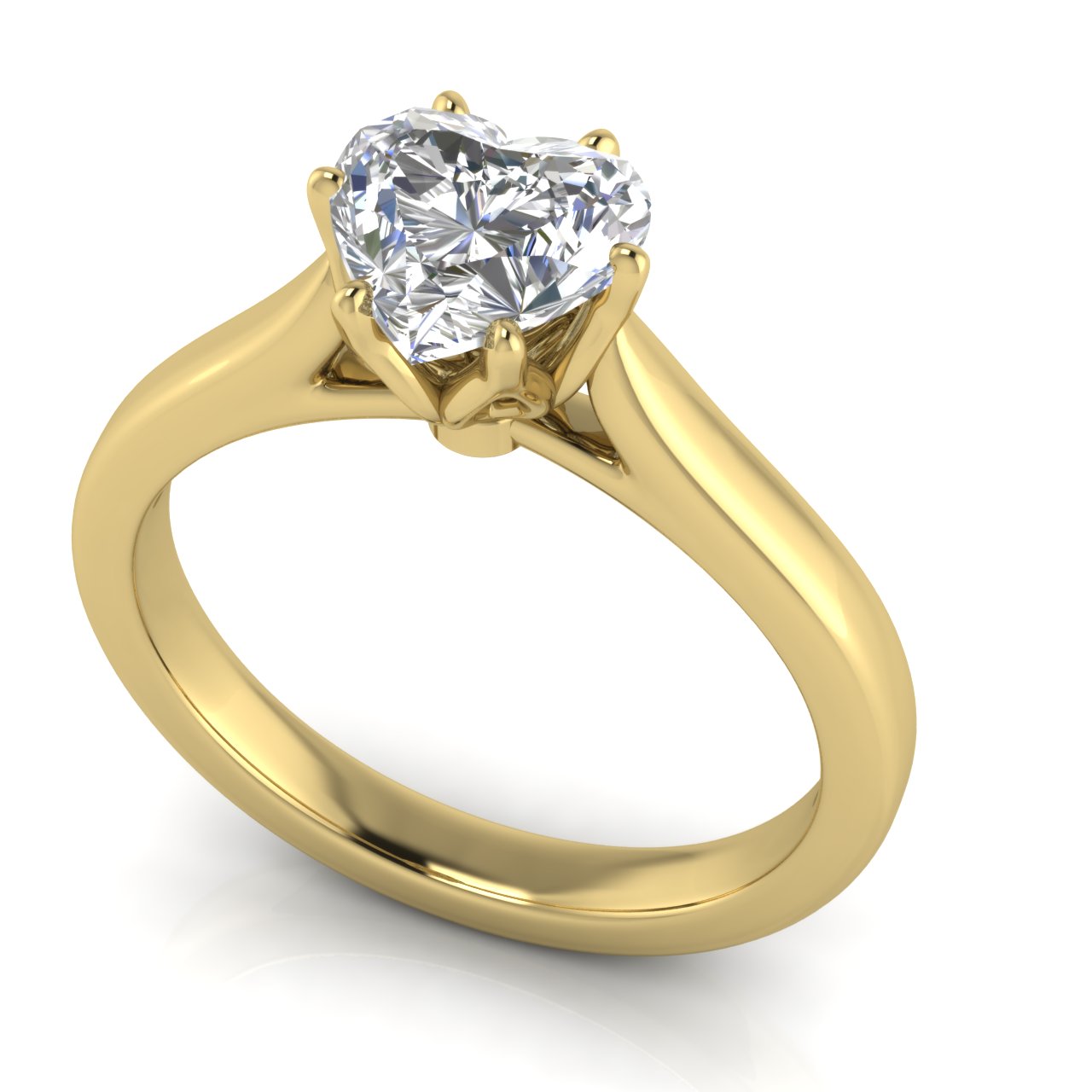 Floral Heart Shaped Lab Diamond Engagement Ring