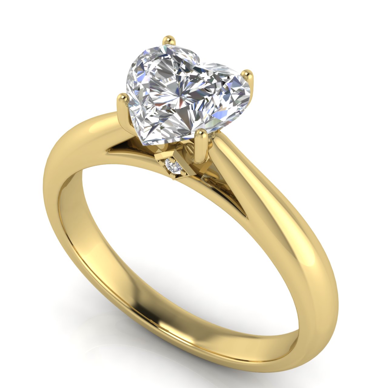 Elegant Hidden Stone Heart Shaped Lab Diamond Engagement Ring