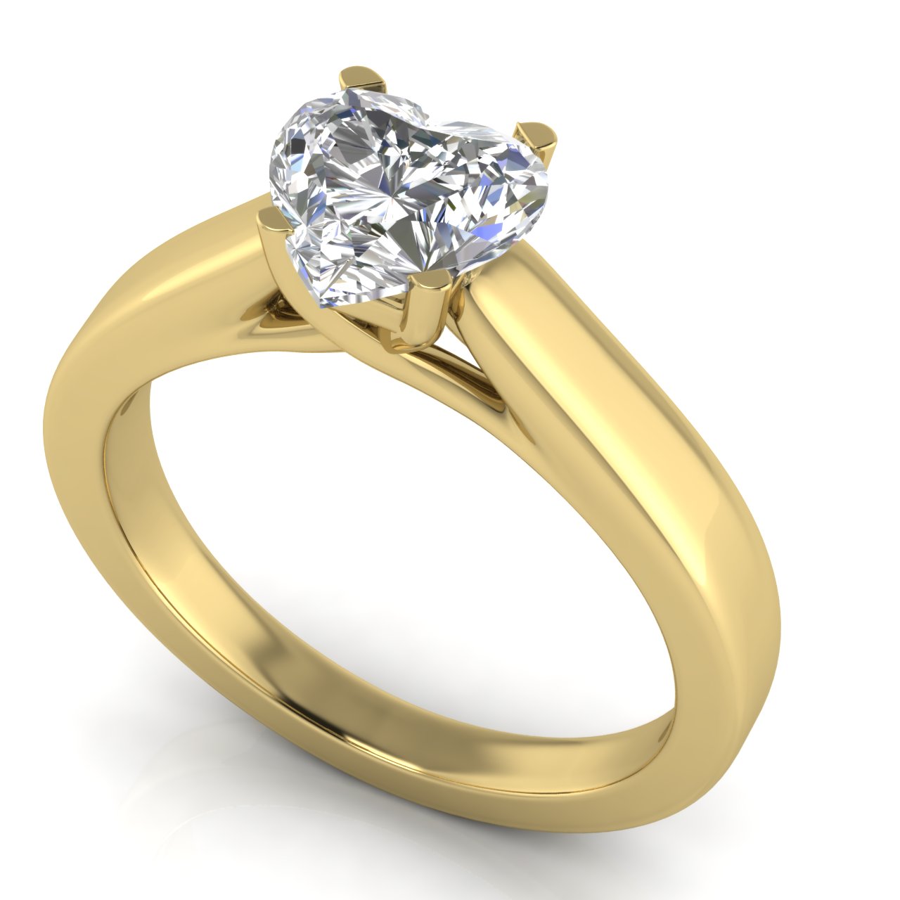 Crossover Basket Heart Shaped Lab Diamond Engagement Ring