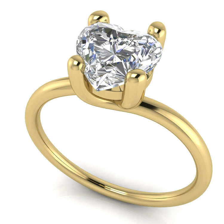 Classic Crossover Heart Shaped Lab Diamond Engagement Ring