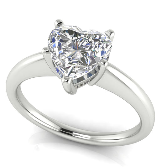 Heart Shaped Lab Diamond Solitaire Engagement Ring | LJ-LR133H-LG