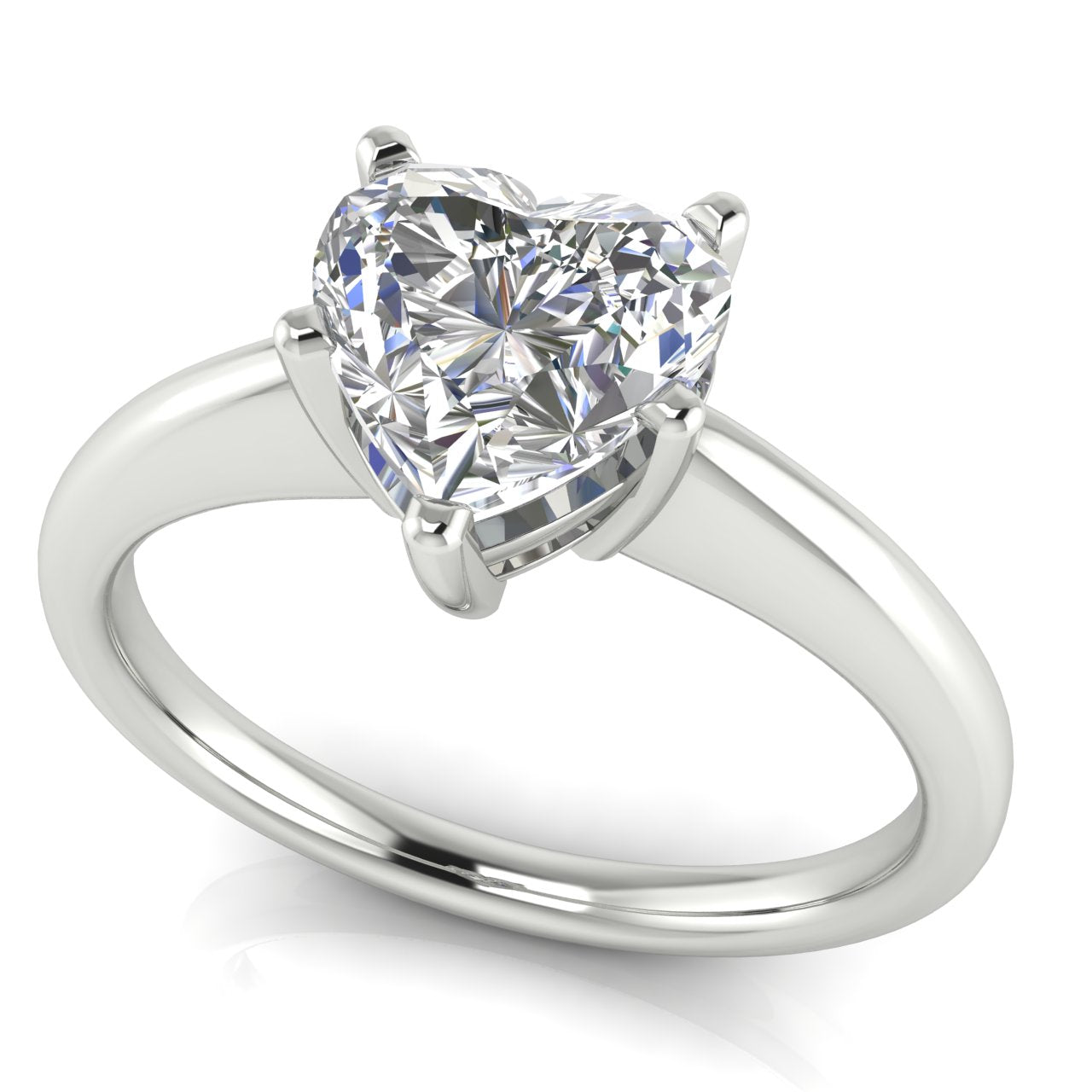 5 Prong Donut Heart Shaped Moissanite Engagement Ring