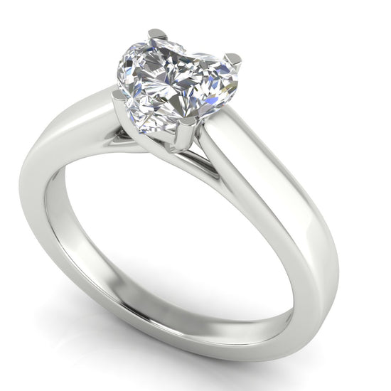 Crossover Basket Heart Shaped Moissanite Engagement Ring