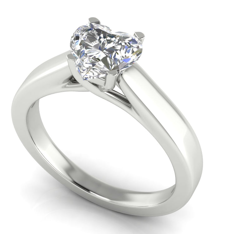 Crossover Basket Heart Shaped Lab Diamond Engagement Ring