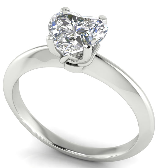 Tulip Prong Heart Shaped Moissanite Engagement Ring