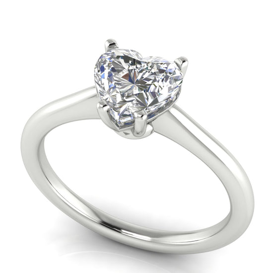 Basket Set Floating Heart Shaped Moissanite Engagement Ring