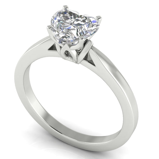 Tulip Basket Heart Shaped Lab Diamond Engagement Ring