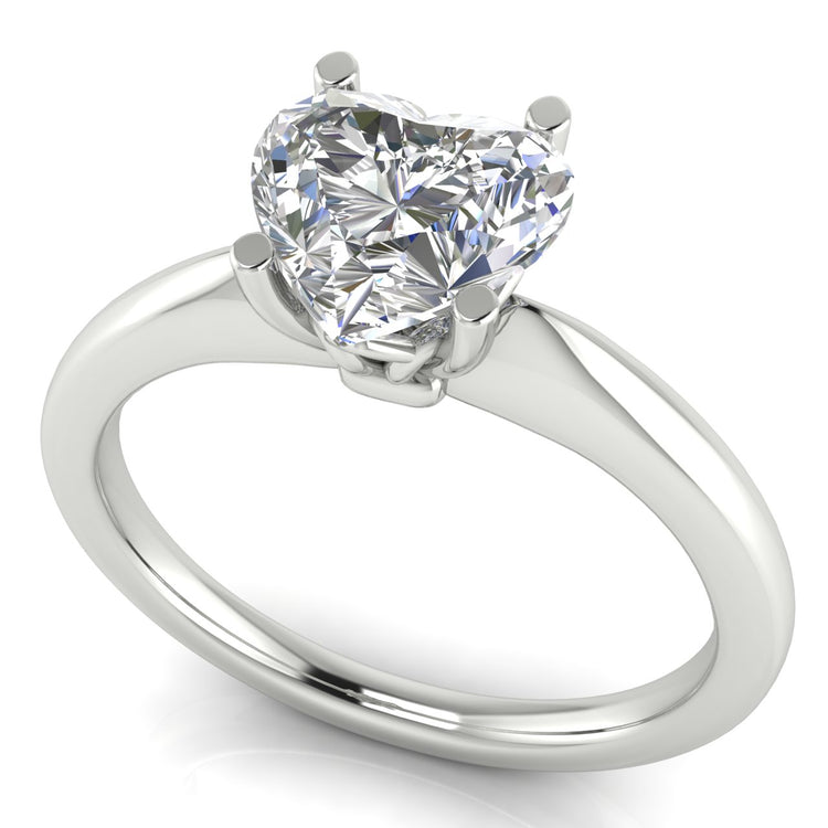 Modern Heart Shaped Moissanite Engagement Ring