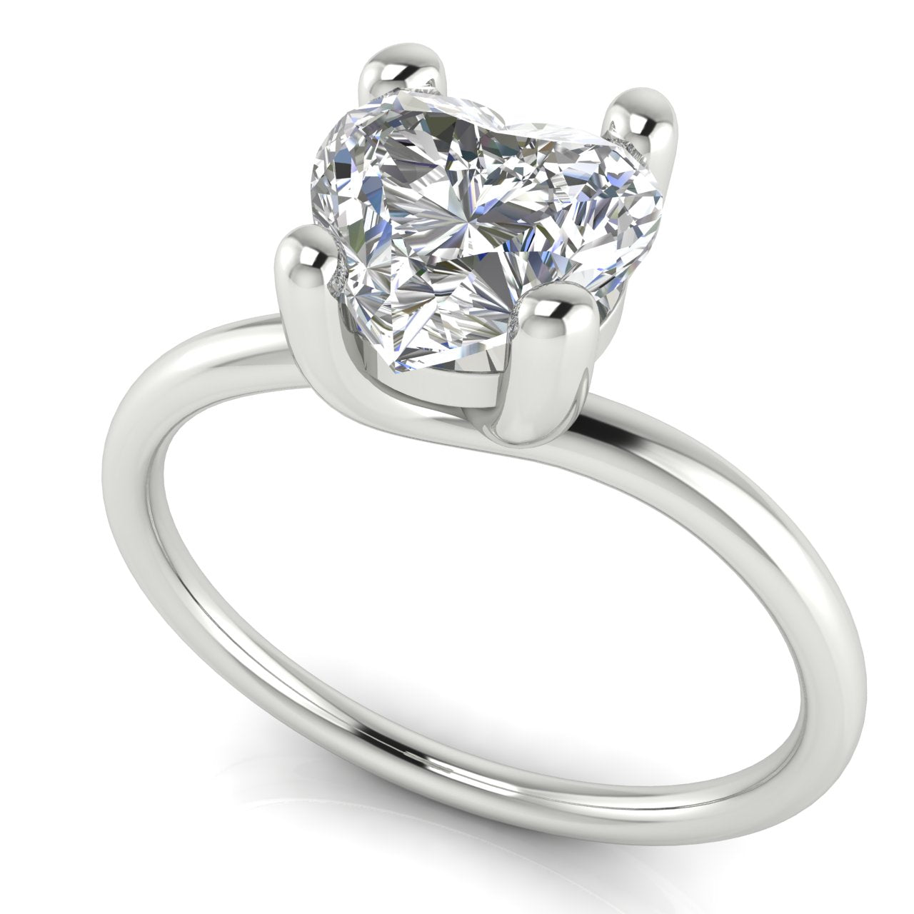 Classic Crossover Heart Shaped Lab Diamond Engagement Ring