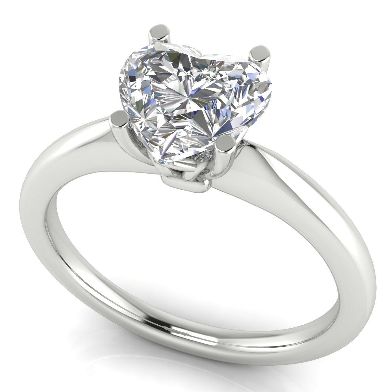 Modern Heart Shaped Lab Diamond Engagement Ring