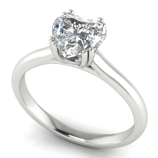 Double Prong Heart Shaped Moissanite Engagement Ring