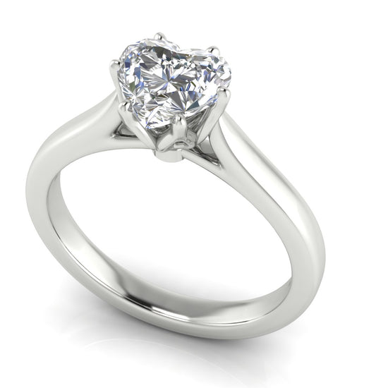 Floral Heart Shaped Moissanite Engagement Ring