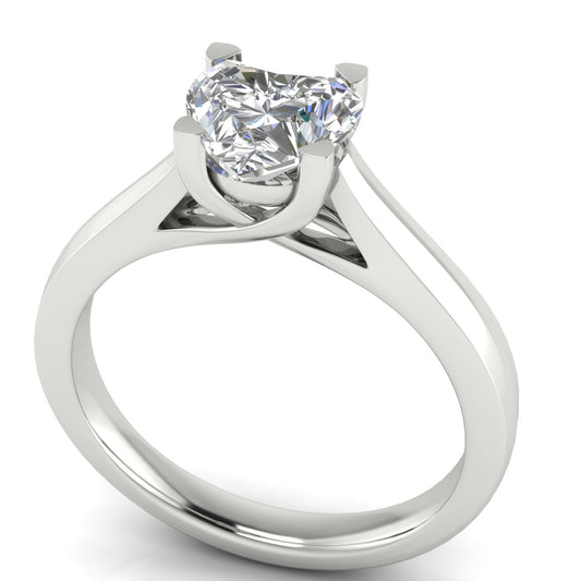4 Prong Heart Shaped Moissanite  Engagement Ring | LJ-LR136H-M